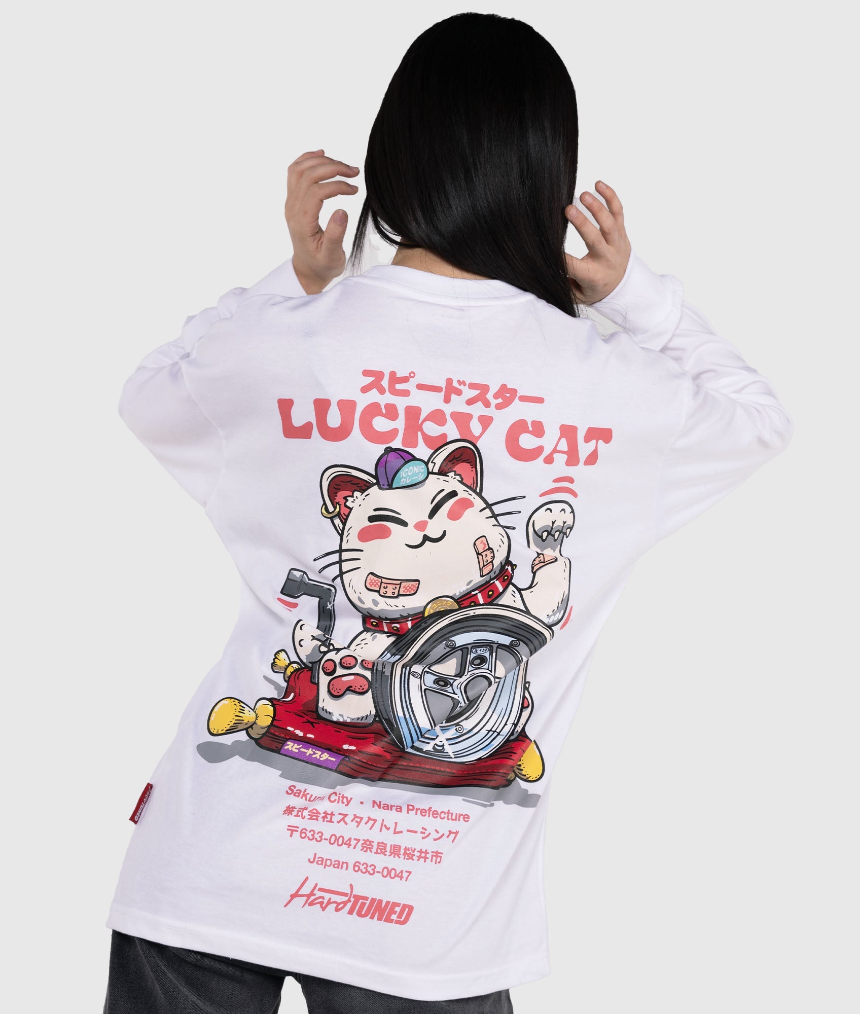 Womens Lucky Cat Longsleeve Tee