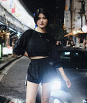 Lucky Kitty Corduroy Crop