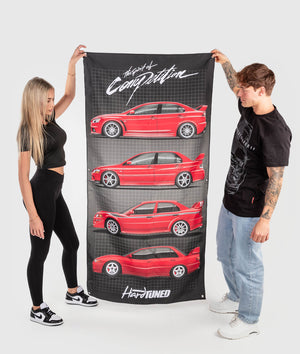 Mitsubishi Evolution Generations Garage Flag