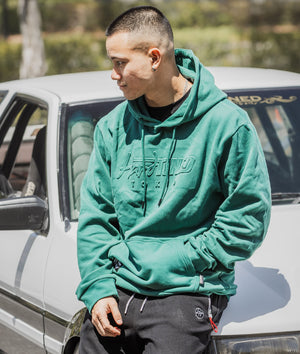 Hardtuned Embossed P1 Fleece Hoodie - Green - Hardtuned