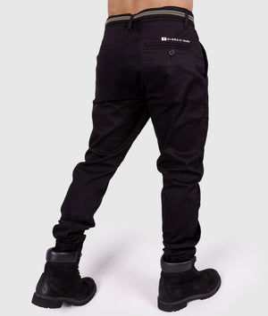 HardTuned Grid Cuffed Chinos - Black - Hardtuned