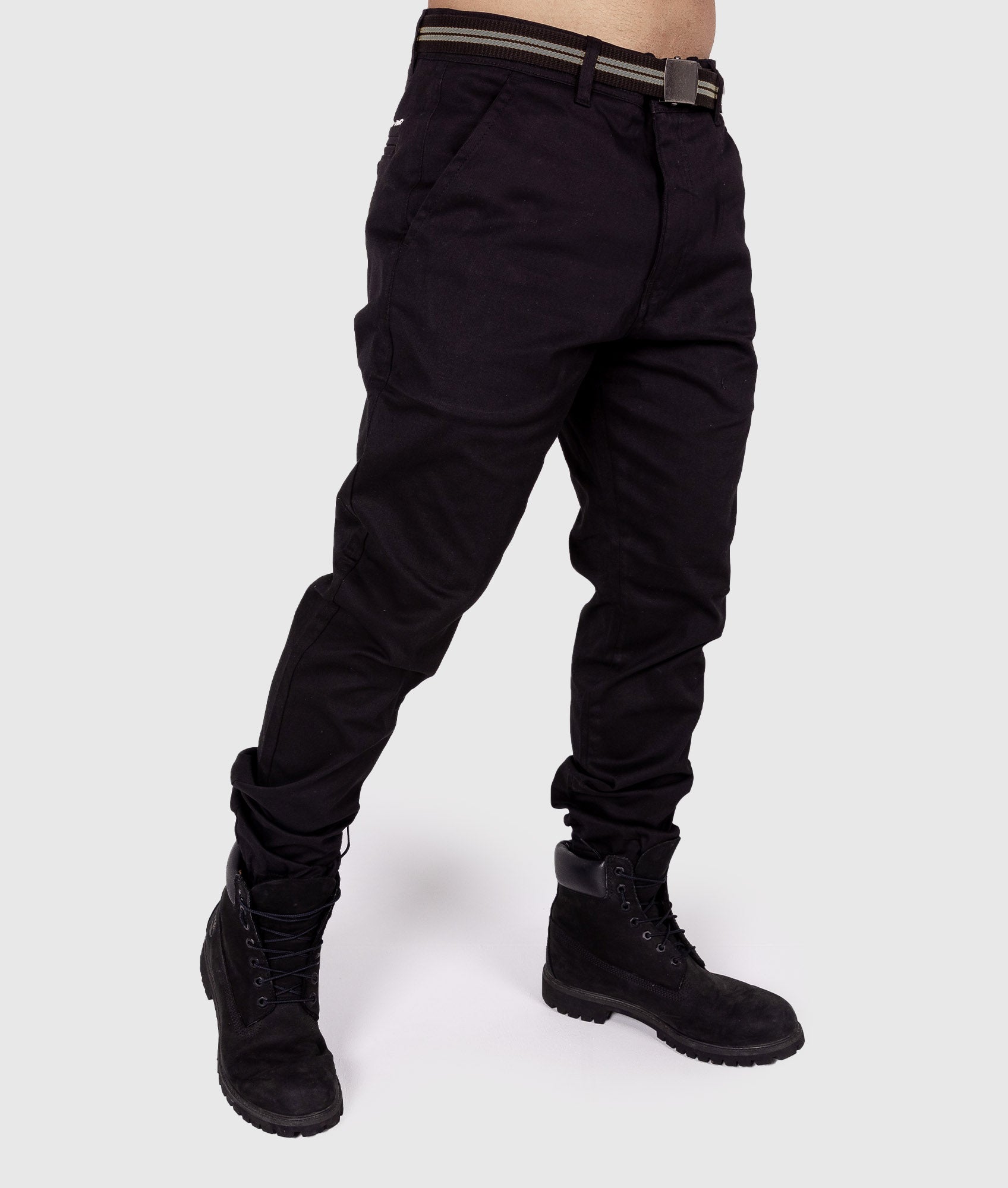 HardTuned Grid Cuffed Chinos - Black - Hardtuned