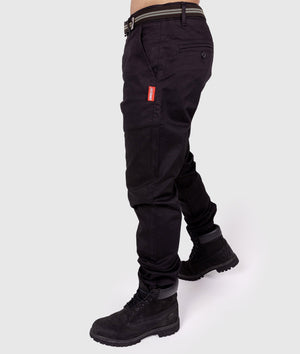 HardTuned Grid Cuffed Chinos - Black - Hardtuned