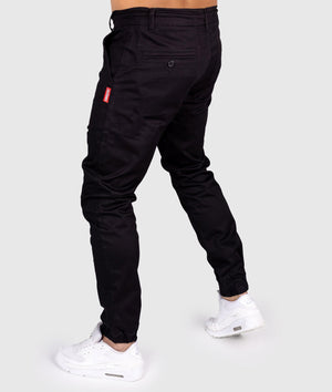 HardTuned Grid Cuffed Chinos - Black - Hardtuned