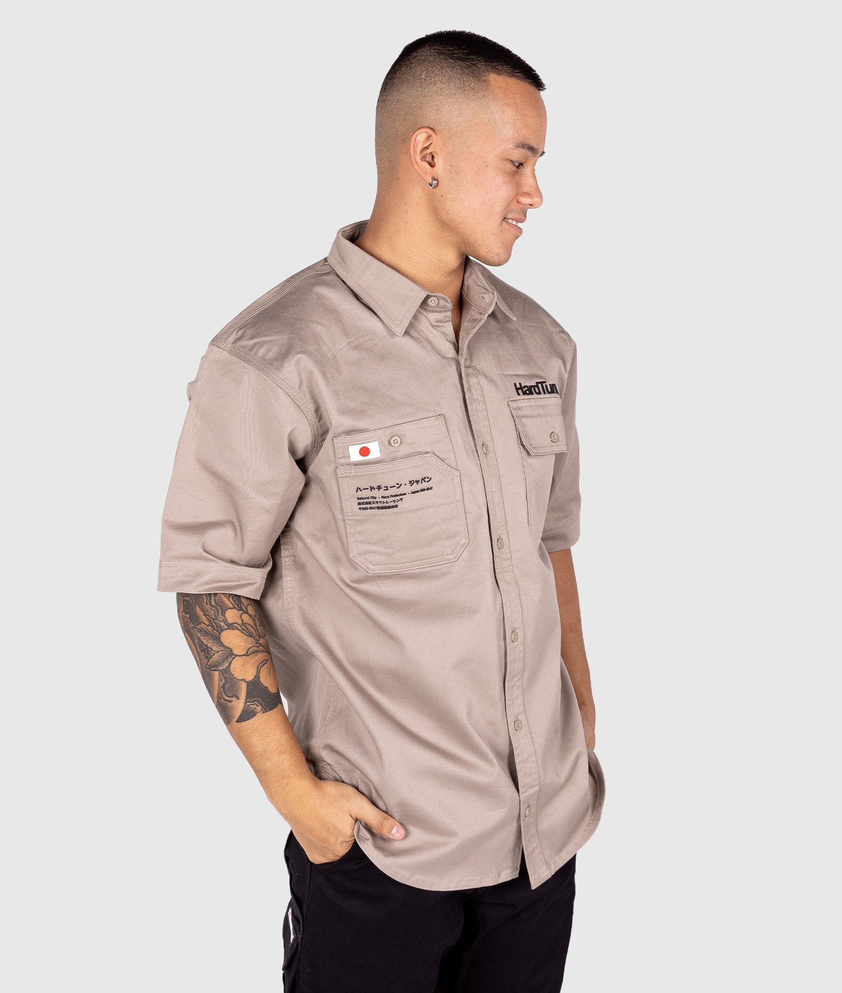 Hardtuned Short Sleeve Work Shirt - Tan - Hardtuned