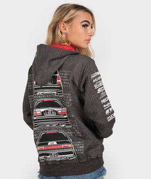 Honda Civic EK, EG, ED Womens Hoodie - Hardtuned