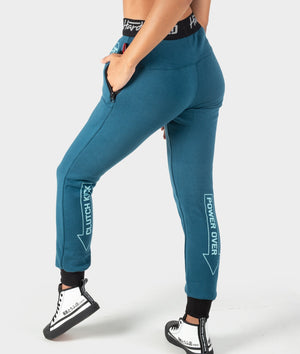 Ladies Power Over Trackies - Teal - Hardtuned