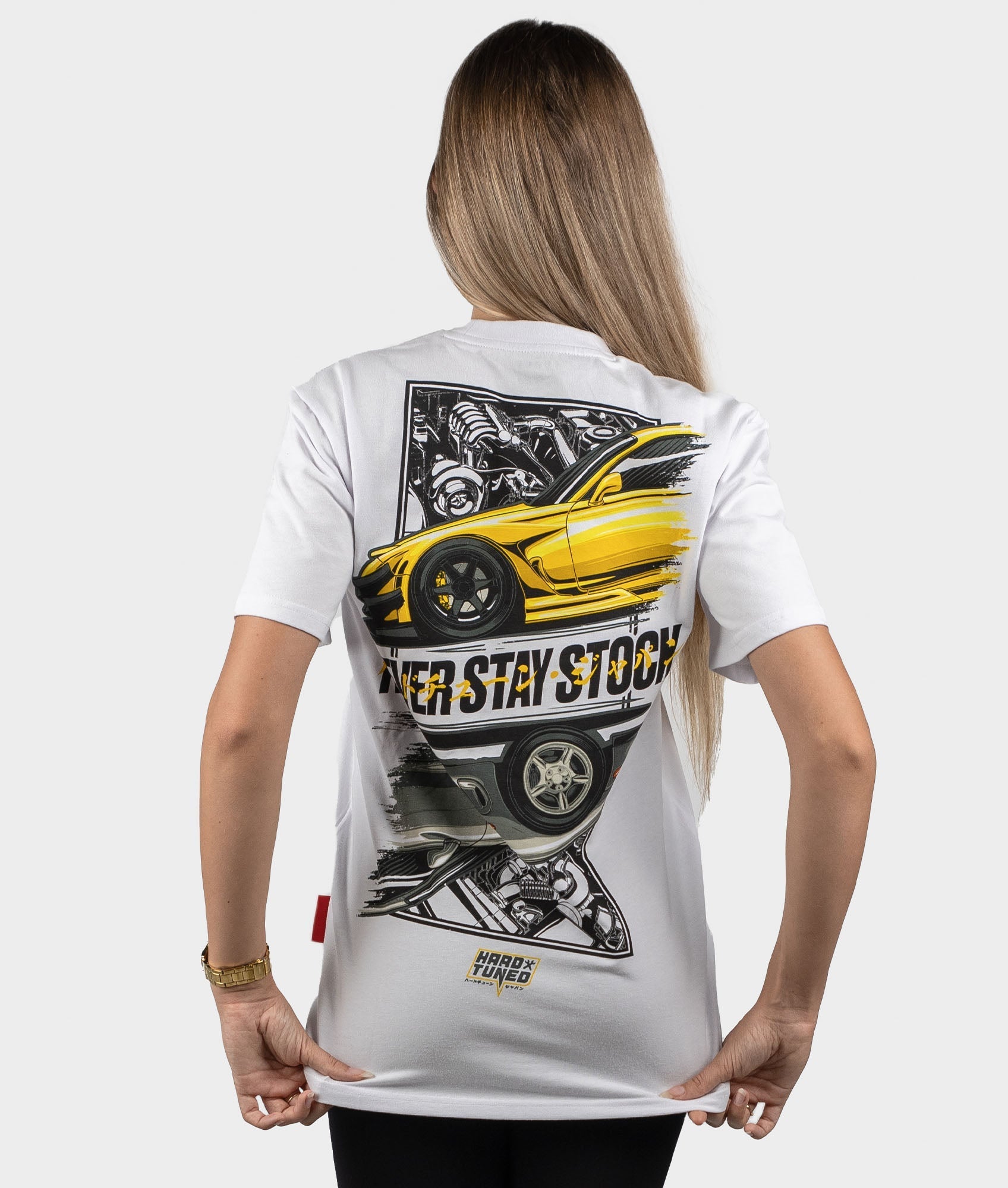 Mazda RX7 Never Stay Stock Womens Tee - Hardtuned