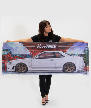 Nissan Skyline R34 GTR Garage Flag - Hardtuned