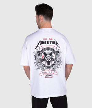 Oversized Meister Tattoo Tee - White - Hardtuned