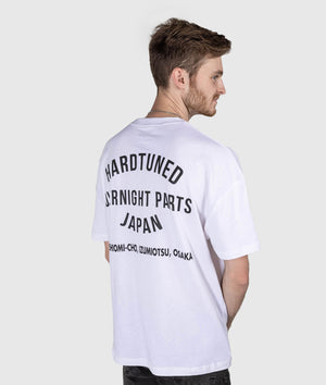 Oversized Overnight Parts Tee - White - Hardtuned