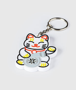 White Kitty Rubber Key Ring - Hardtuned