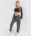 Women&#39;s Clutch Kick P1 Fleece Track Pants - Charcoal - Hardtuned