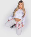 Women&#39;s Clutch Kick P1 Fleece Track Pants - White - Hardtuned