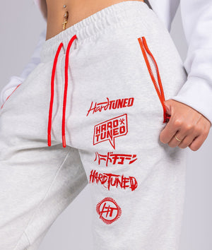 Women's Clutch Kick P1 Fleece Track Pants - White - Hardtuned