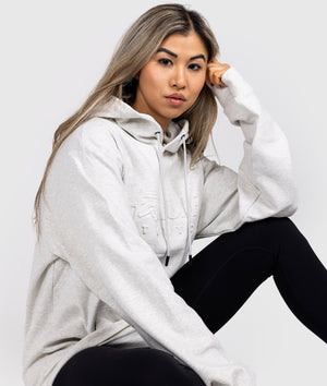 Women's Hardtuned Embossed P1 Fleece Hoodie - White - Hardtuned