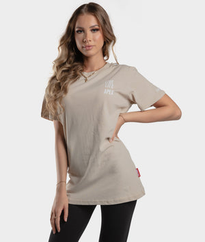 Womens Life on the Apex Tee - Tan - Hardtuned