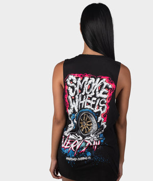 Womens Smoke Wheels Tank Top - Hardtuned