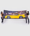 Giant JDM Mazda RX7 Yellow Workshop Flag - Hardtuned