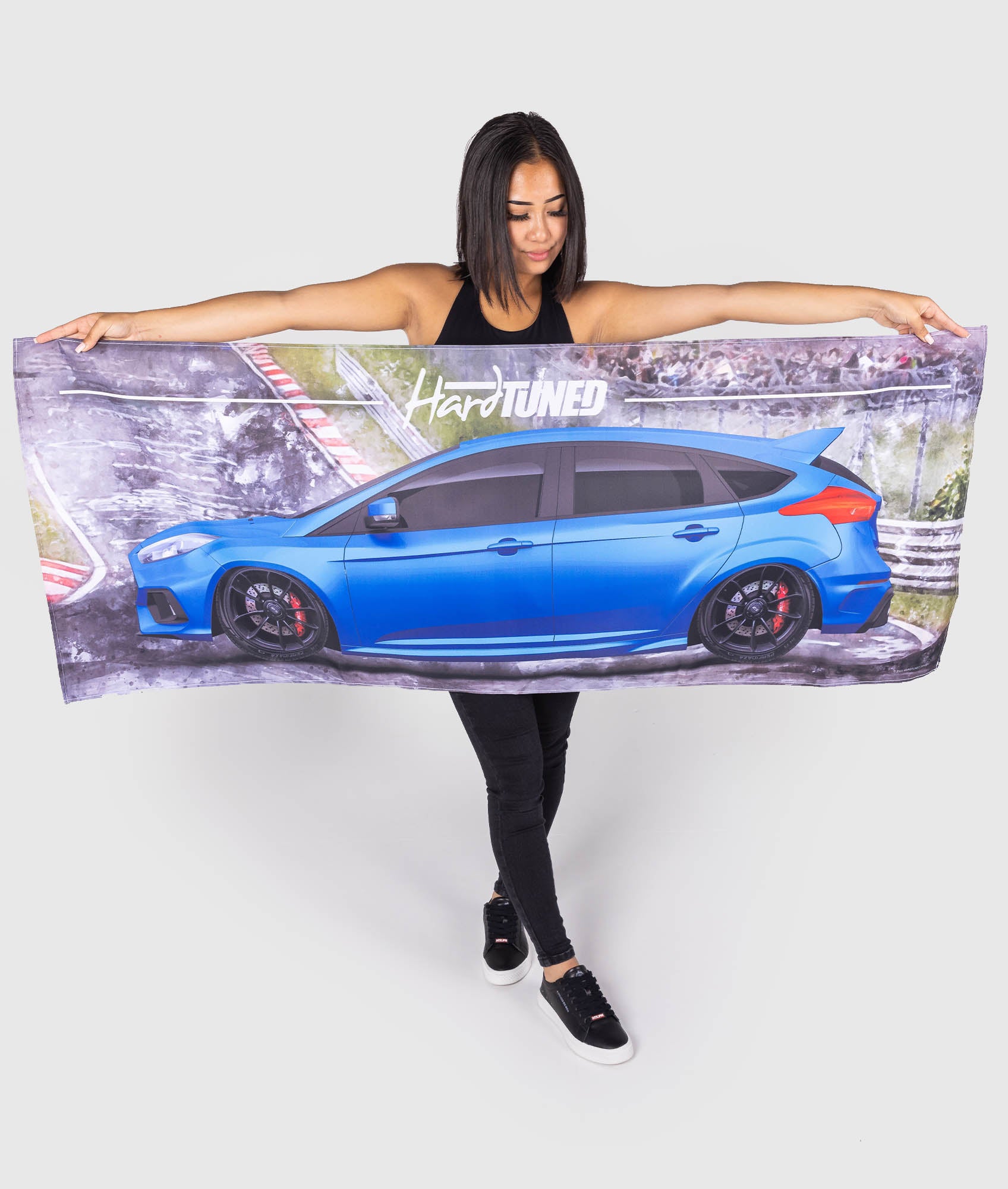 JDM Ford Focus RS 2016 Car Workshop Flag - Hardtuned