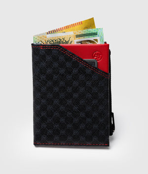 Higashi Monogram/Red Vertical Wallet