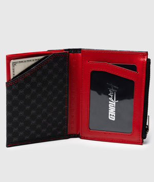 Higashi Monogram/Red Vertical Wallet