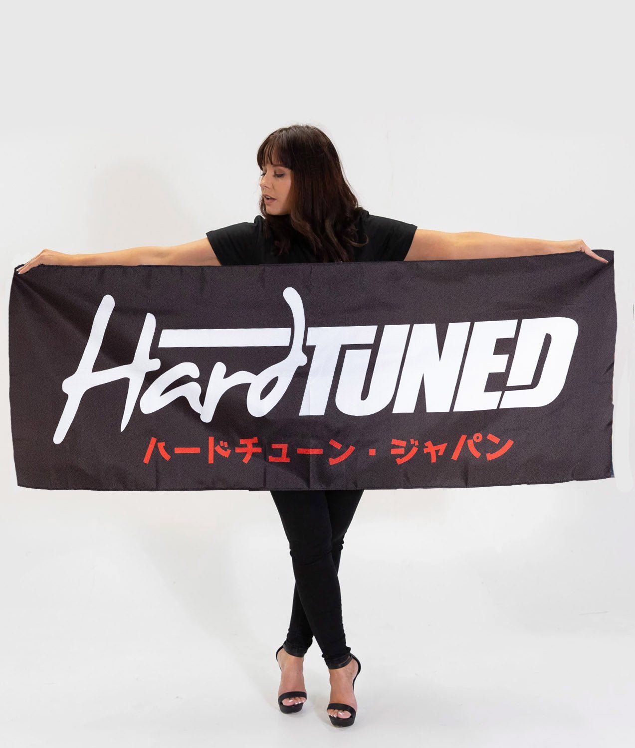 JDM HardTuned Black Workshop Flag Banner - Hardtuned