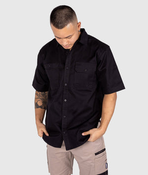 Short Sleeve Work Shirt - Black - Hardtuned