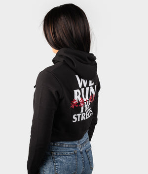 We Run The Streets Womens Cropped Hoodie - Hardtuned